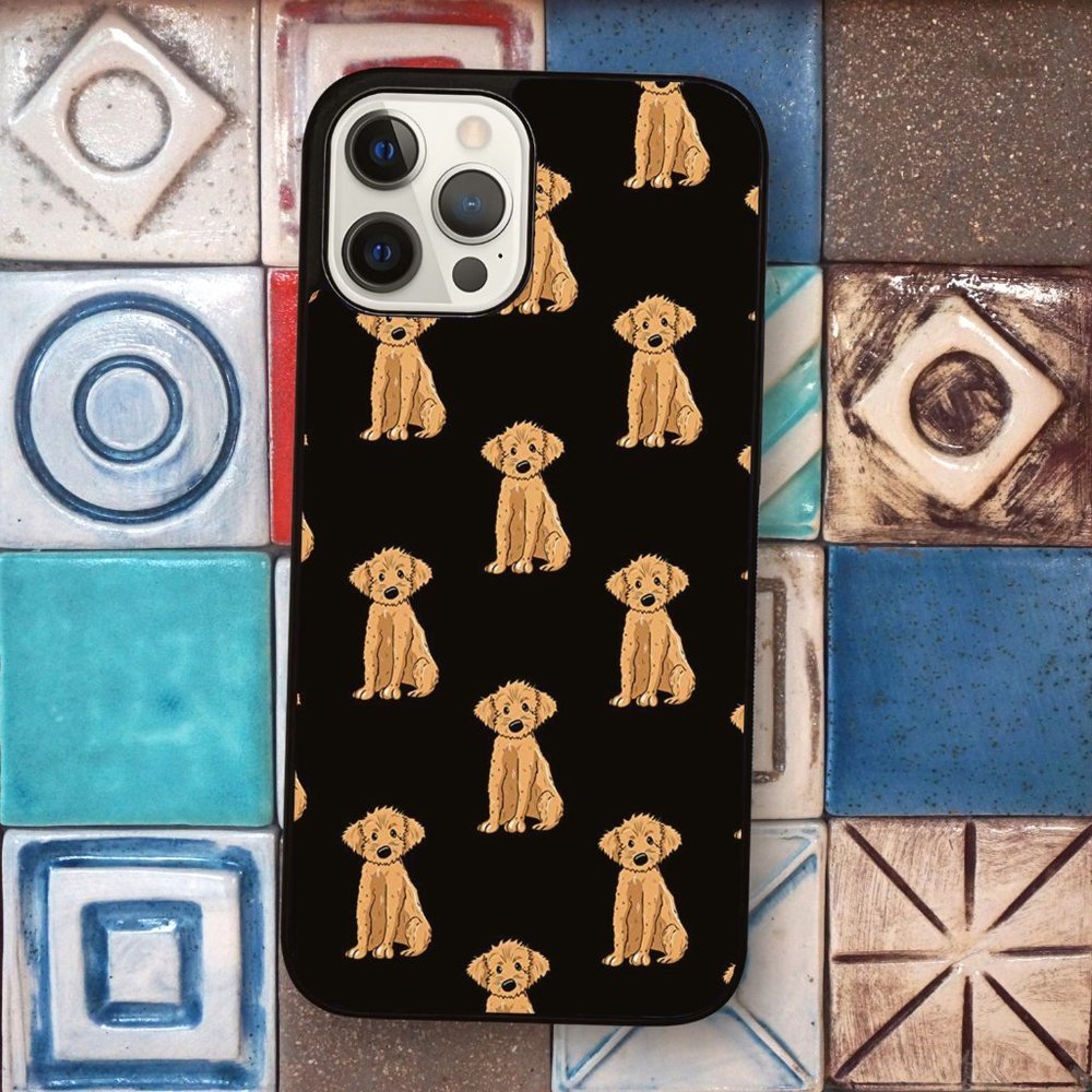Black Pattern Doodle Dog Gifts Labradoodle Goldendoodle iPhone Case